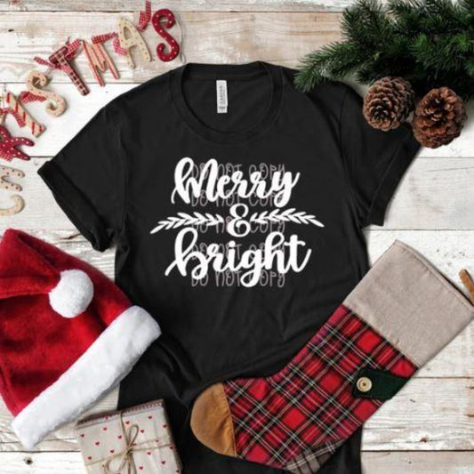 merry_and_bright specialty tee christmas shirt holiday wear comfortable tshirt