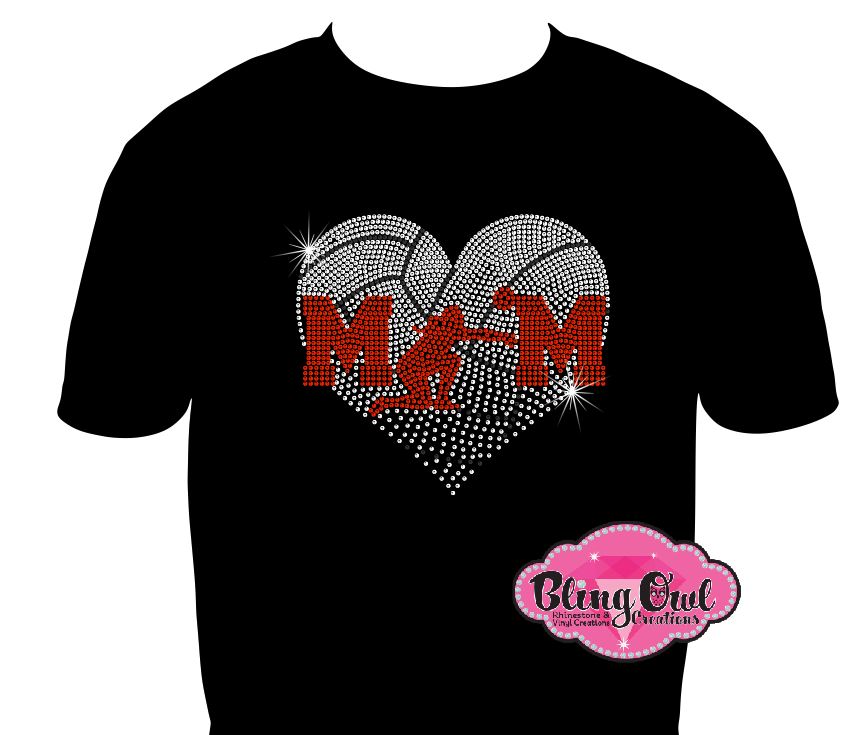 Volleyball Heart Girl (Rhinestone Design)