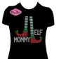 mommy_elf design shirt christmas tshirt holiday wear rhinestones sparkle bling