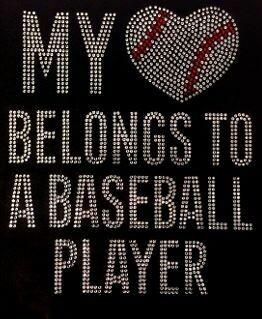my_heart_belongs_to_a_baseball_player design rhinestones sparkle bling transfer