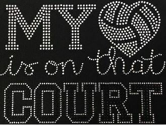 my_heart_is_on_that_court volleyball design rhinestones sparkle bling transfer