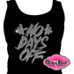 no_days_off_ladies_sleeveles_top custom rhinestone designed top for women fitness_enthusiast gym diva tanks wellness lifestyle sparkle bling top for women