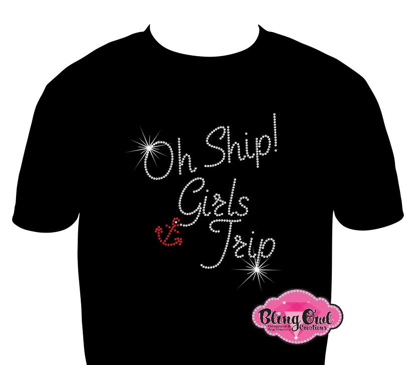 ship_girls_trip design cruise shirt vacation tshirt glam_vibe rhinestones sparkle bling