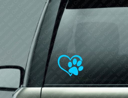 paw_heart animal lover decal