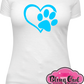 paw_print_dog_heart design shirt animal lover tshirt vinyl design