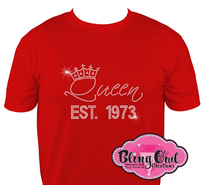 queen crown shirt rhinestones sparkle bling