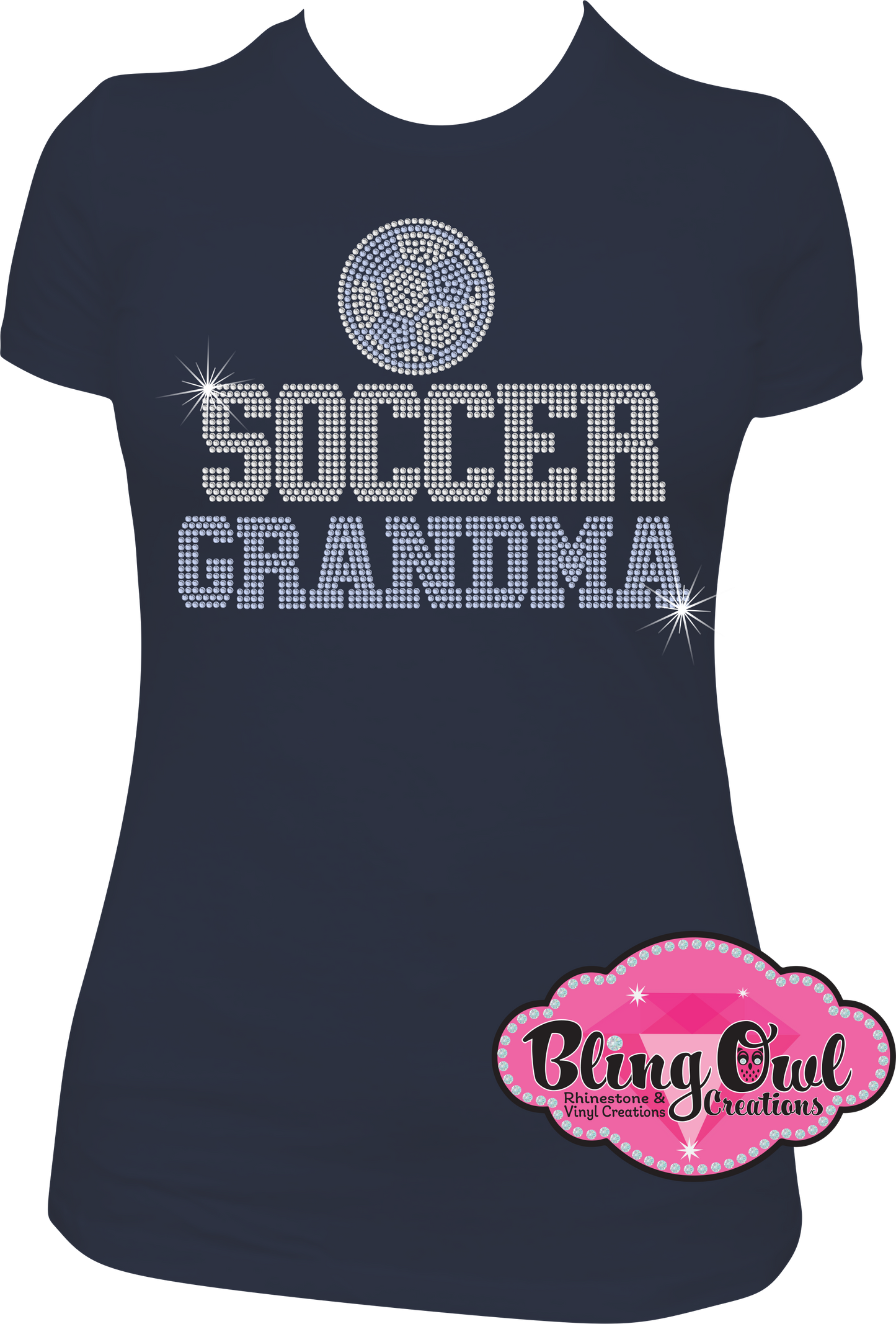 soccer_grandma spirit_wear rhinestones sparkle bling transfer