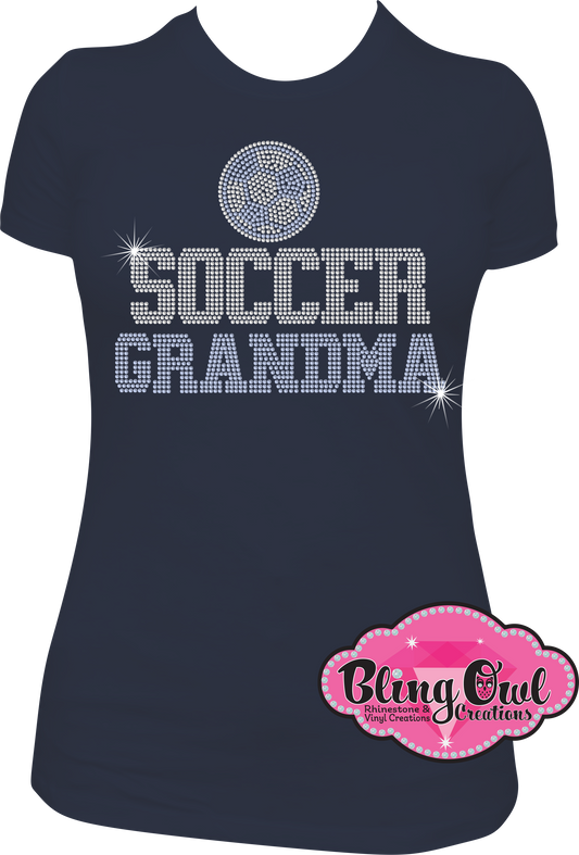 soccer_grandma spirit_wear rhinestones sparkle bling transfer