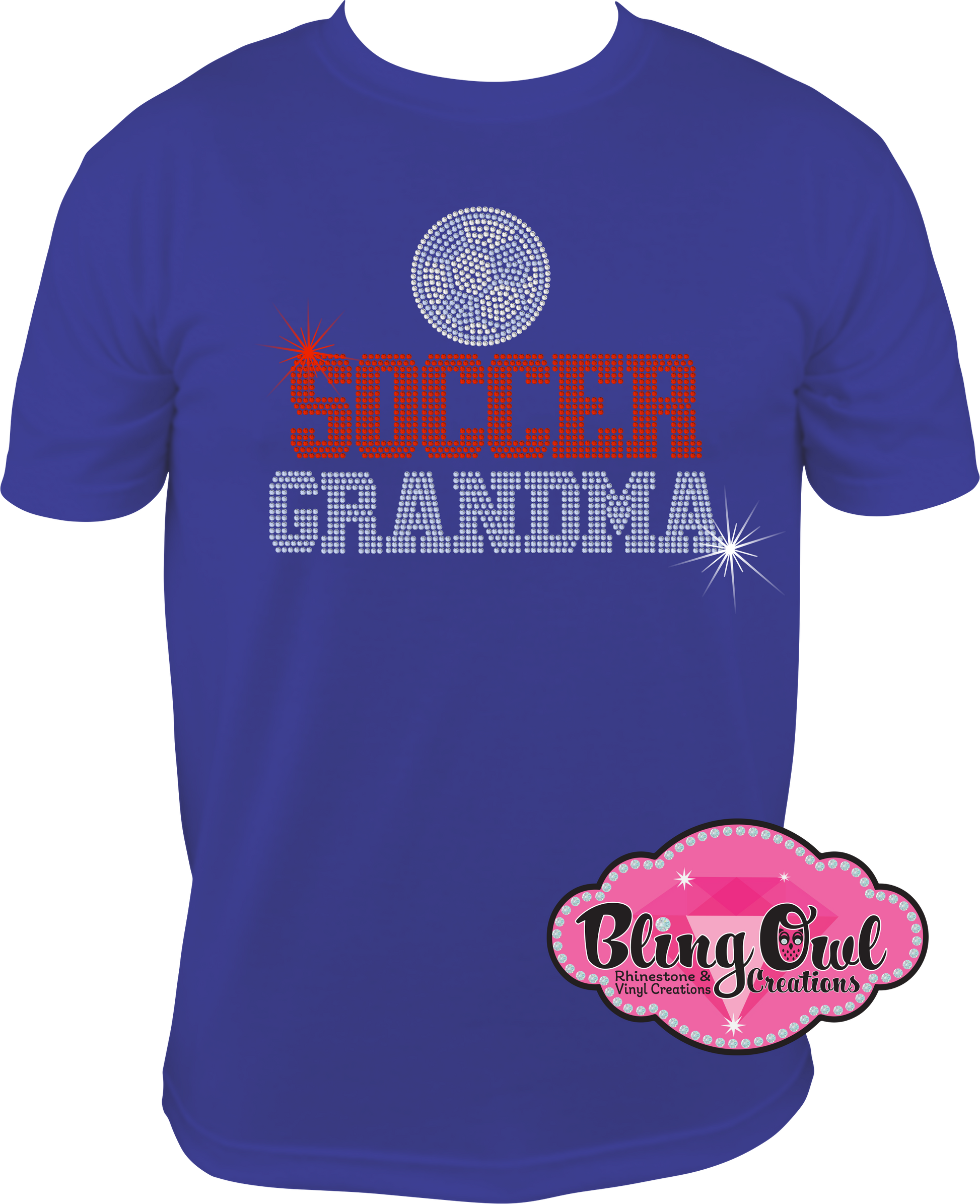 soccer_grandma spirit_wear rhinestones sparkle bling transfer