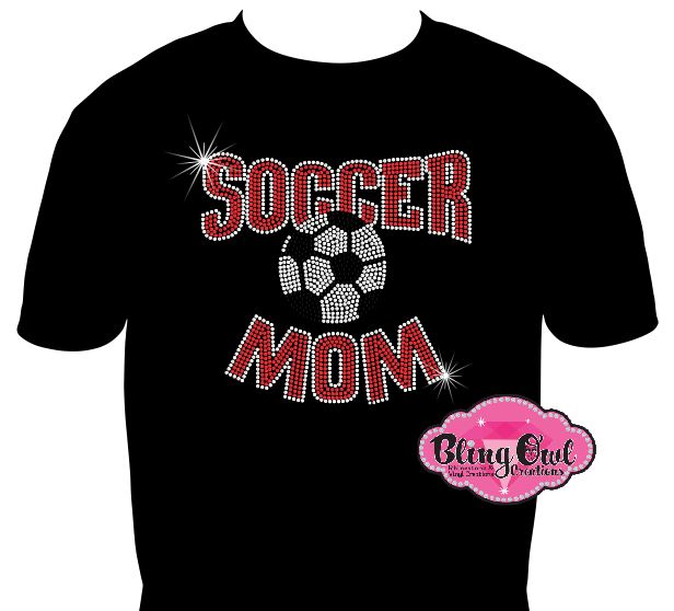soccer_mom design shirt gameday tshirt rhinestones sparkle bling 