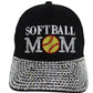 softball_mom_hat_bling Hat_with_rhinestones softball_love_sparkles timeless_and_trendy accessories classic_and_chic cap for bling_babes_bling_mama 