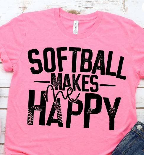 softball_makes_me_happy shirt fun_shirts statement_tshirts softball_love gameday_outfit practice day shirt classic_and_chic style