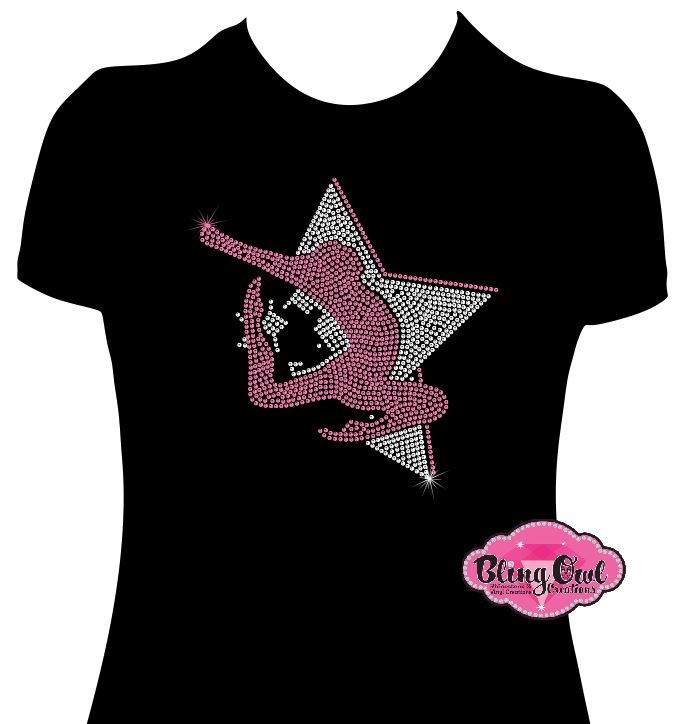 dance_star design shirt glamvibes tshirt rhinestones sparkle bling