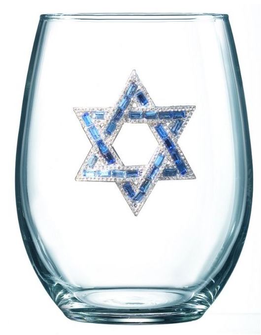 Star of David Stemless Wine Glass
