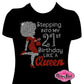 stepping_into_my_21st_birthday_afro_queen design fitted shirt rhinestones sparkle bling