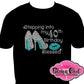 stepping_birthday_blessed_high_heels design shirt customized tshirt rhinestones sparkle bling