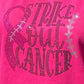 strike_out_cancer short sleeve tee shirt rhinestones sparkle bling