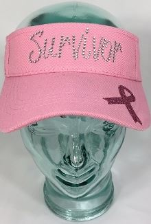 cancer_survivor_pink_visor with ribbon