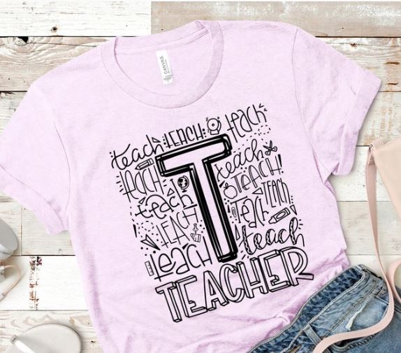 teacher_teach typography design specialty tee casual tshirt comfortable shirt everyday wear