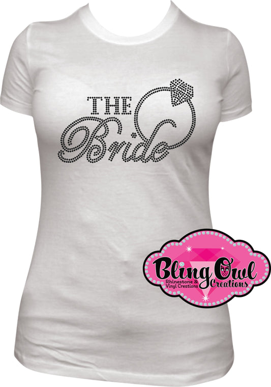 the_bride_ring shirt wedding_tee rhinestones sparkle bling transfer