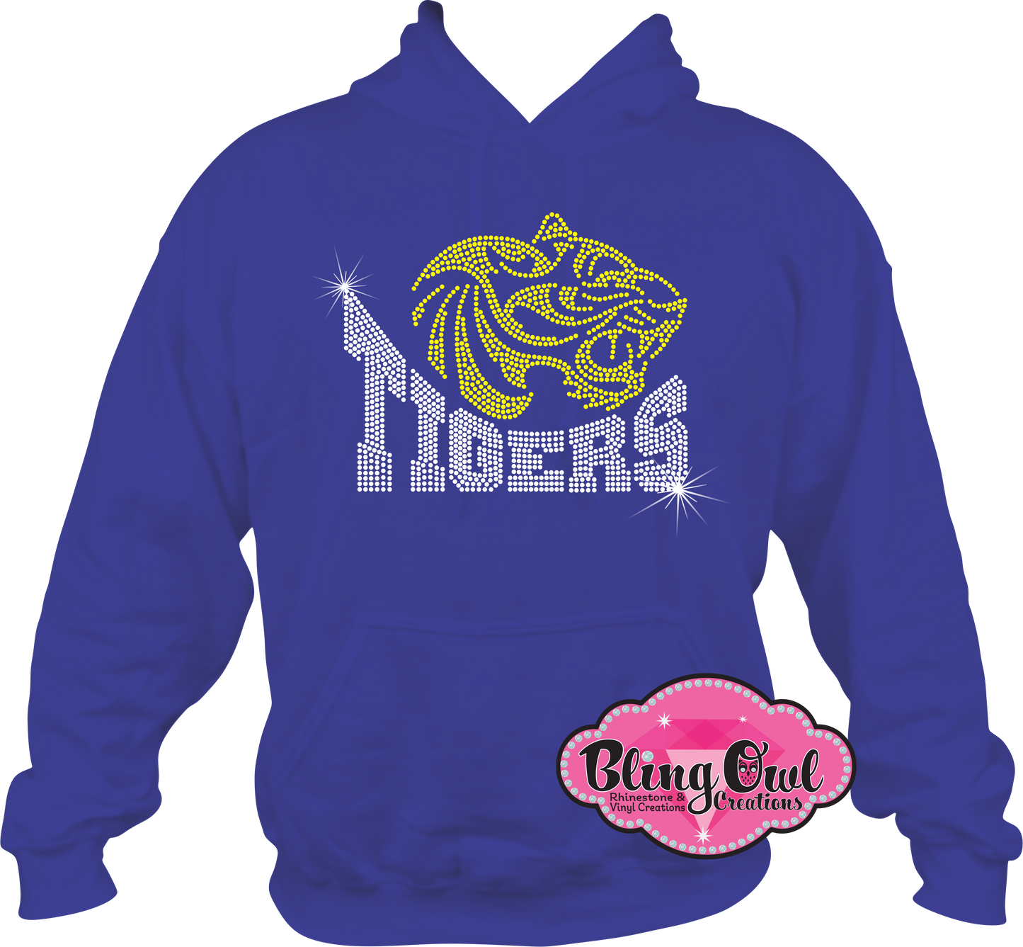tigers mascot spirit_wear sweatshirt rhinestones sparkle bling