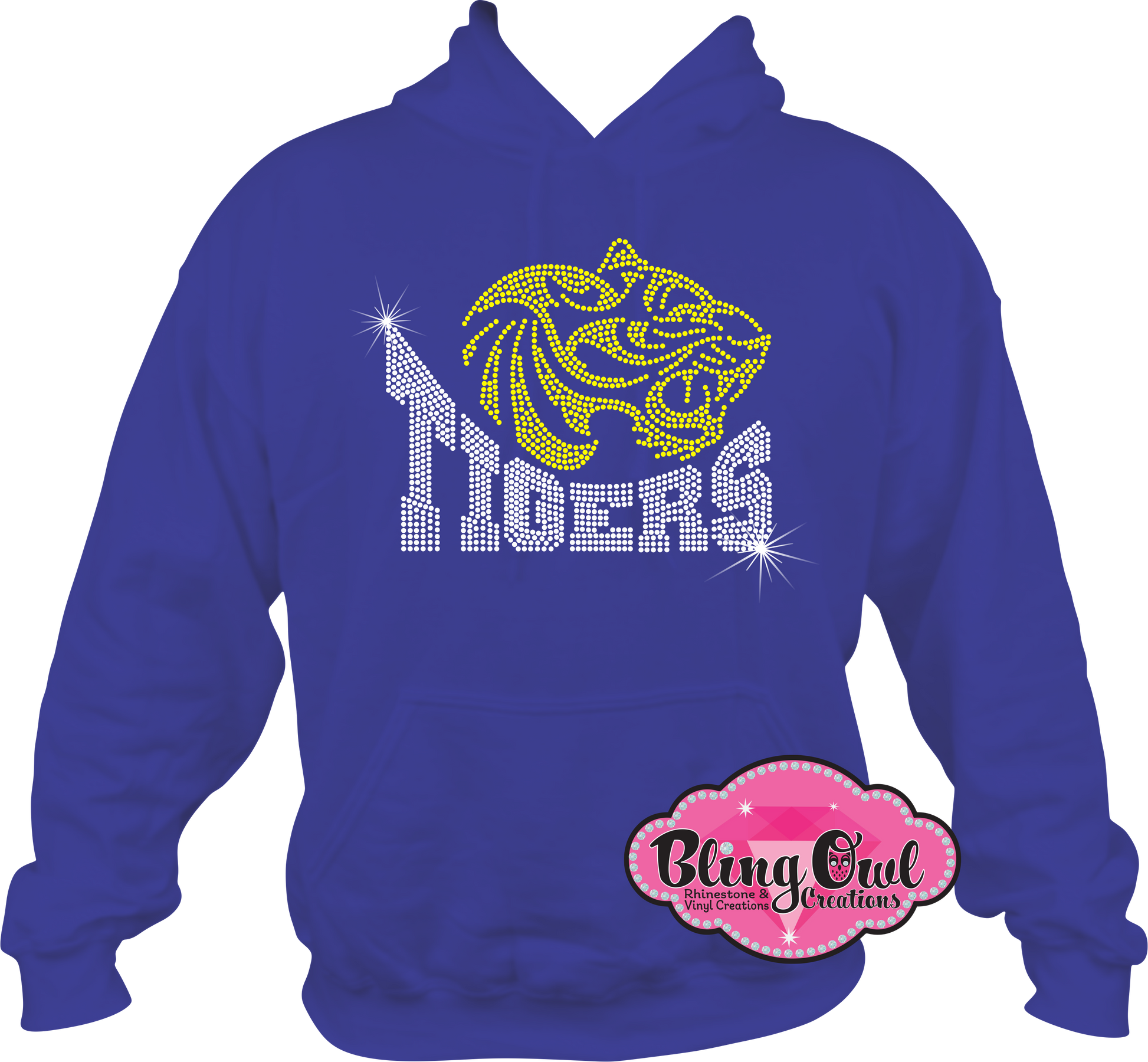 tigers mascot spirit_wear sweatshirt rhinestones sparkle bling