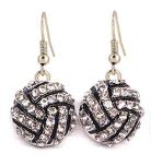 sport earrings volleyball spirit_wear rhinestones sparkle bling