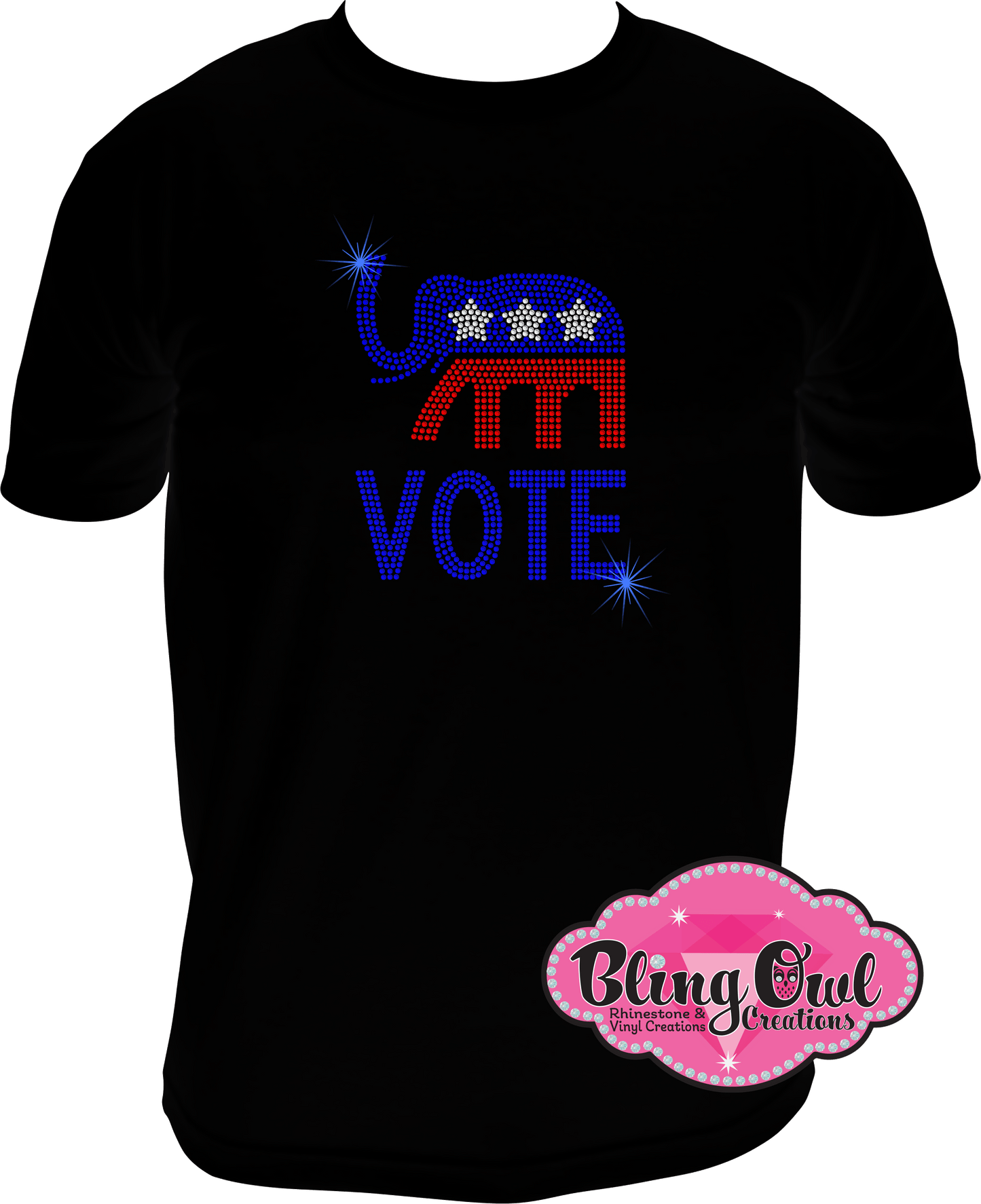 republican vote politics  rhinestones sparkle bling transfer