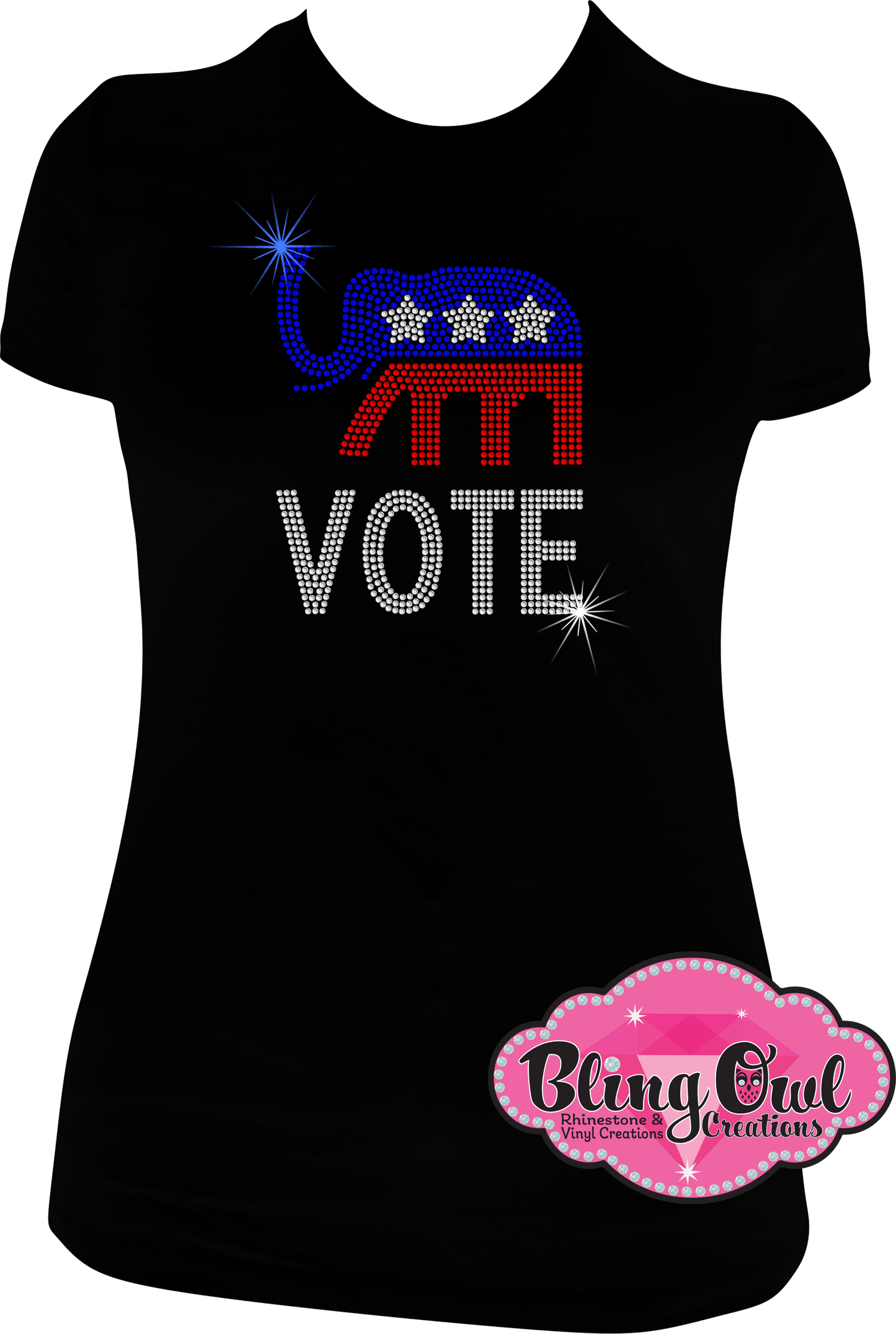 republican vote politics rhinestones sparkle bling transfer