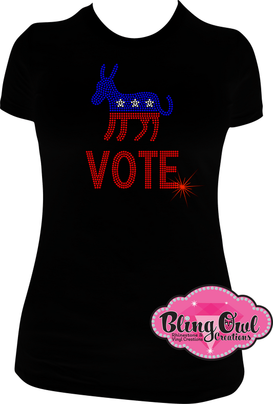 vote_shirt  rhinestones sparkle bling transfer