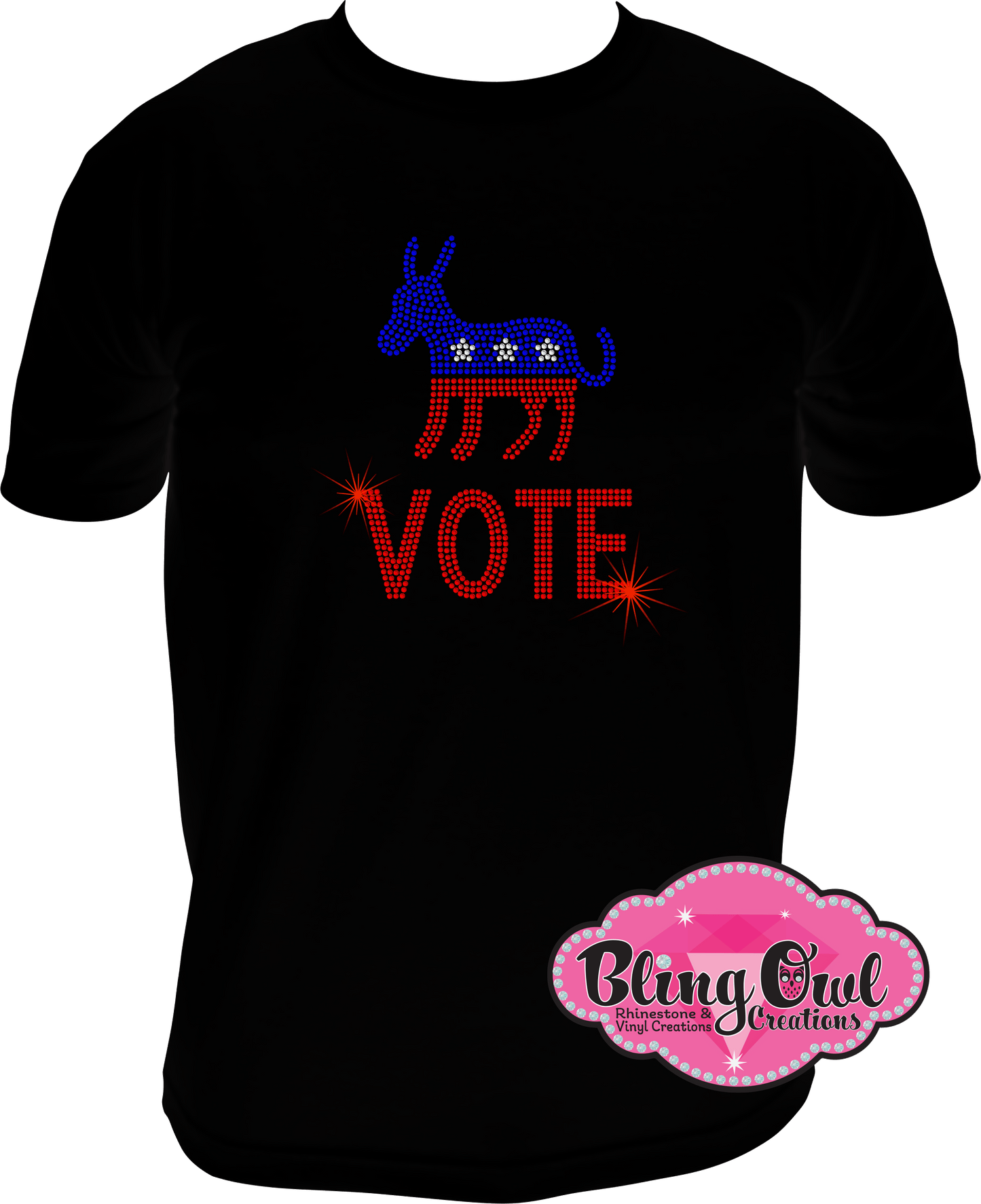 vote_shirt rhinestones sparkle bling transfer