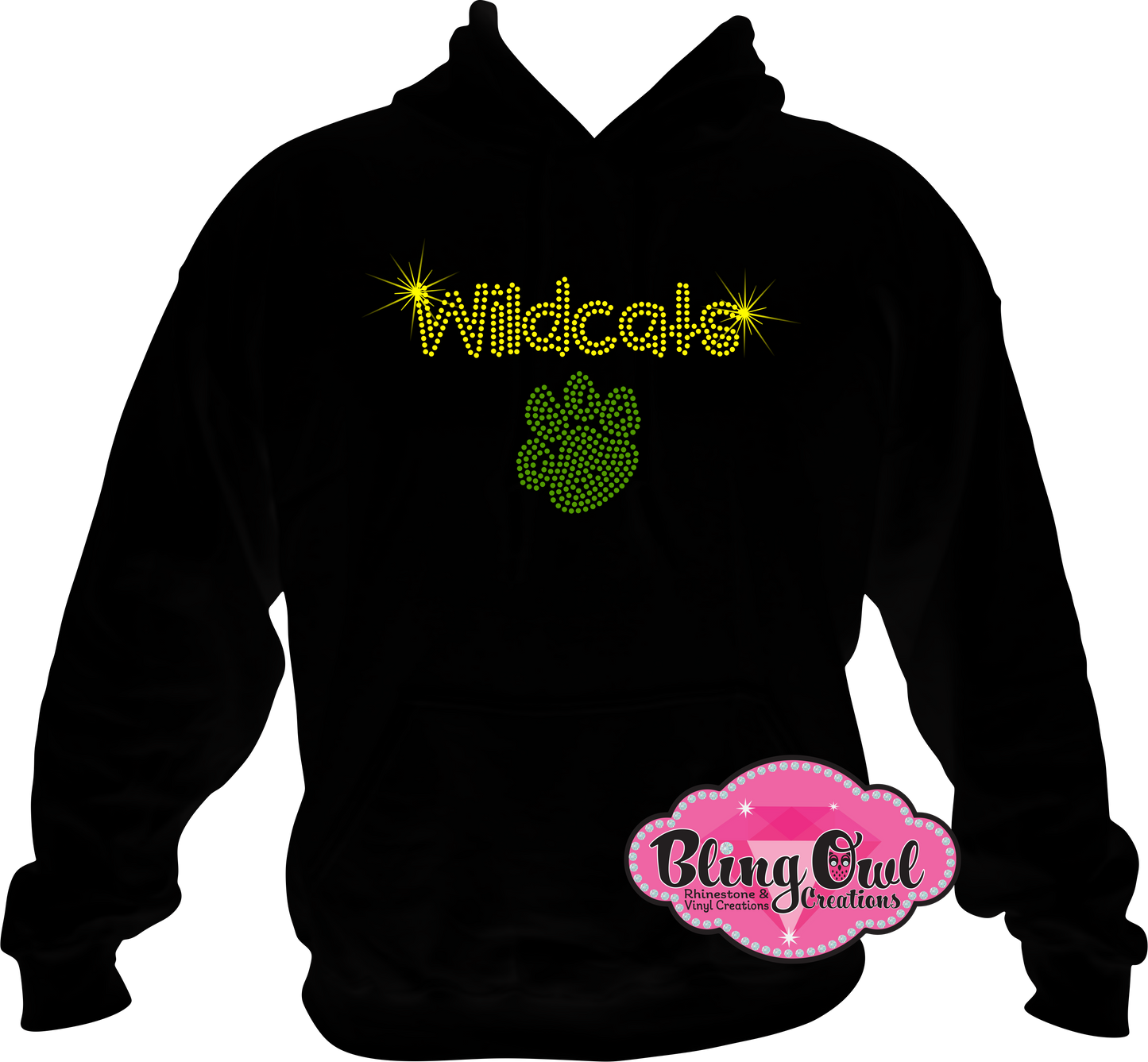 great_bridge wildcats mascot school_spirit_wear sweatshirt rhinestones sparkle bling