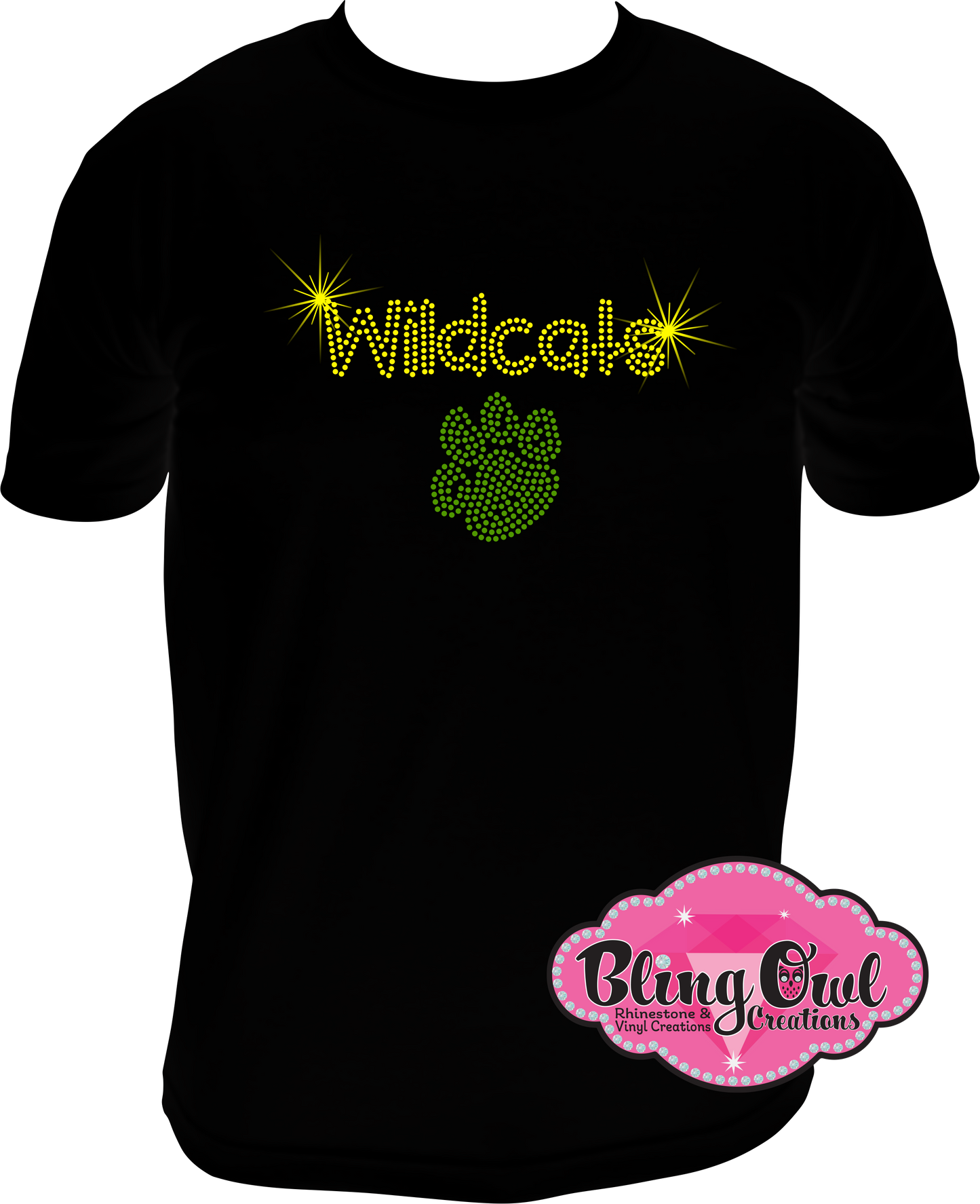 great_bridge wildcats mascot school_spirit_wear unisex shirt rhinestones sparkle bling