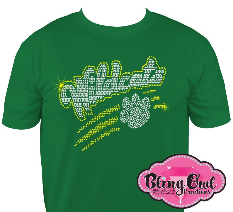 wildcats_with_paw_print_scratch rhinestones sparkle bling