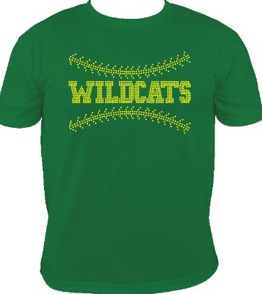 great_bridge wildcats school_spirit_wear  unisex shirt rhinestones sparkle bling