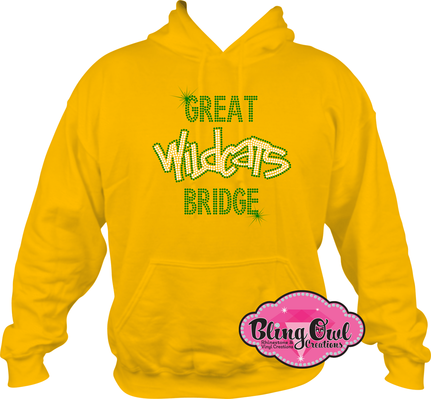 great_bridge wildcats school_spirit_wear sweatshirt rhinestones sparkle bling