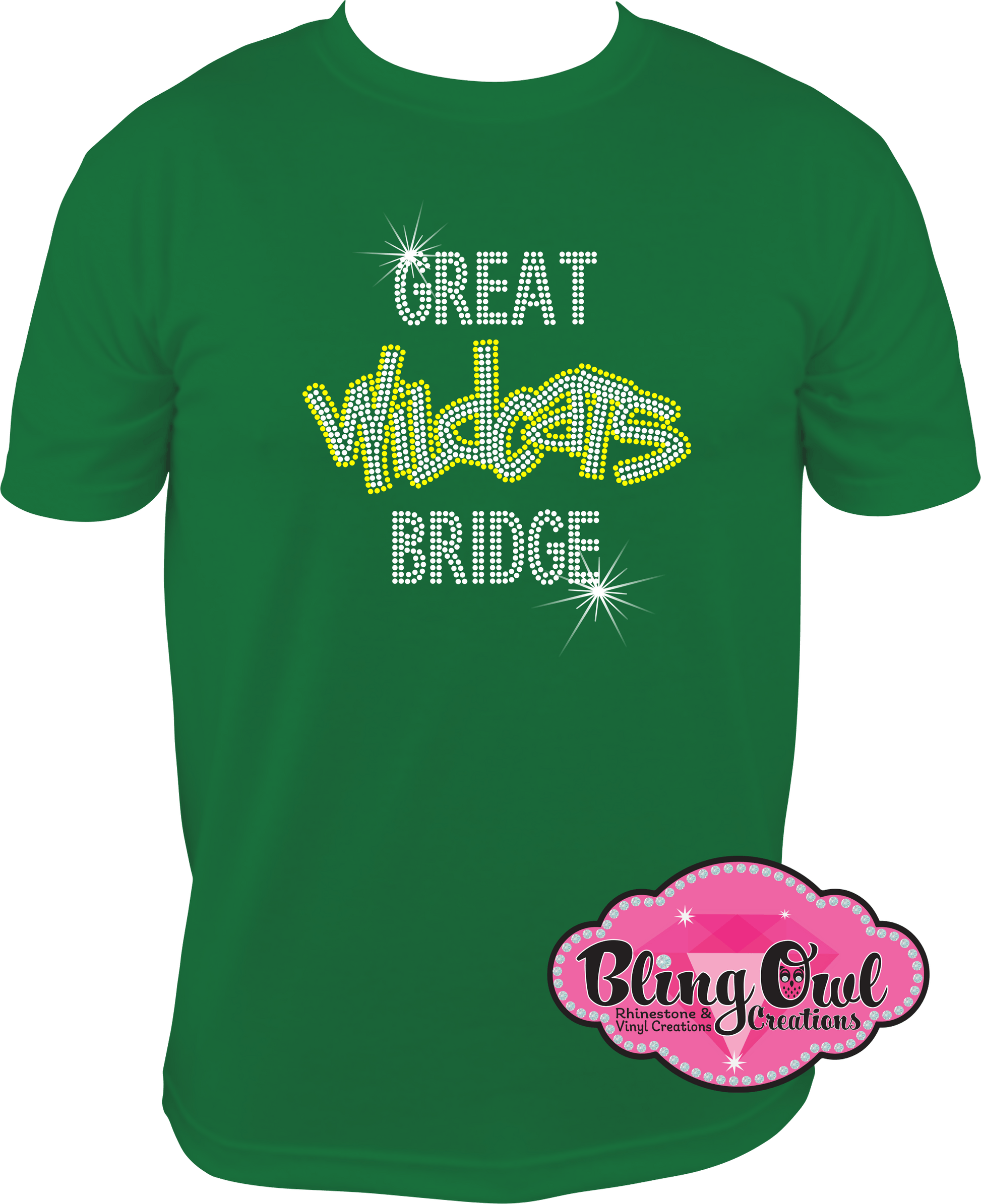 great_bridge wildcats school_spirit_wear unisex shirt rhinestones sparkle bling