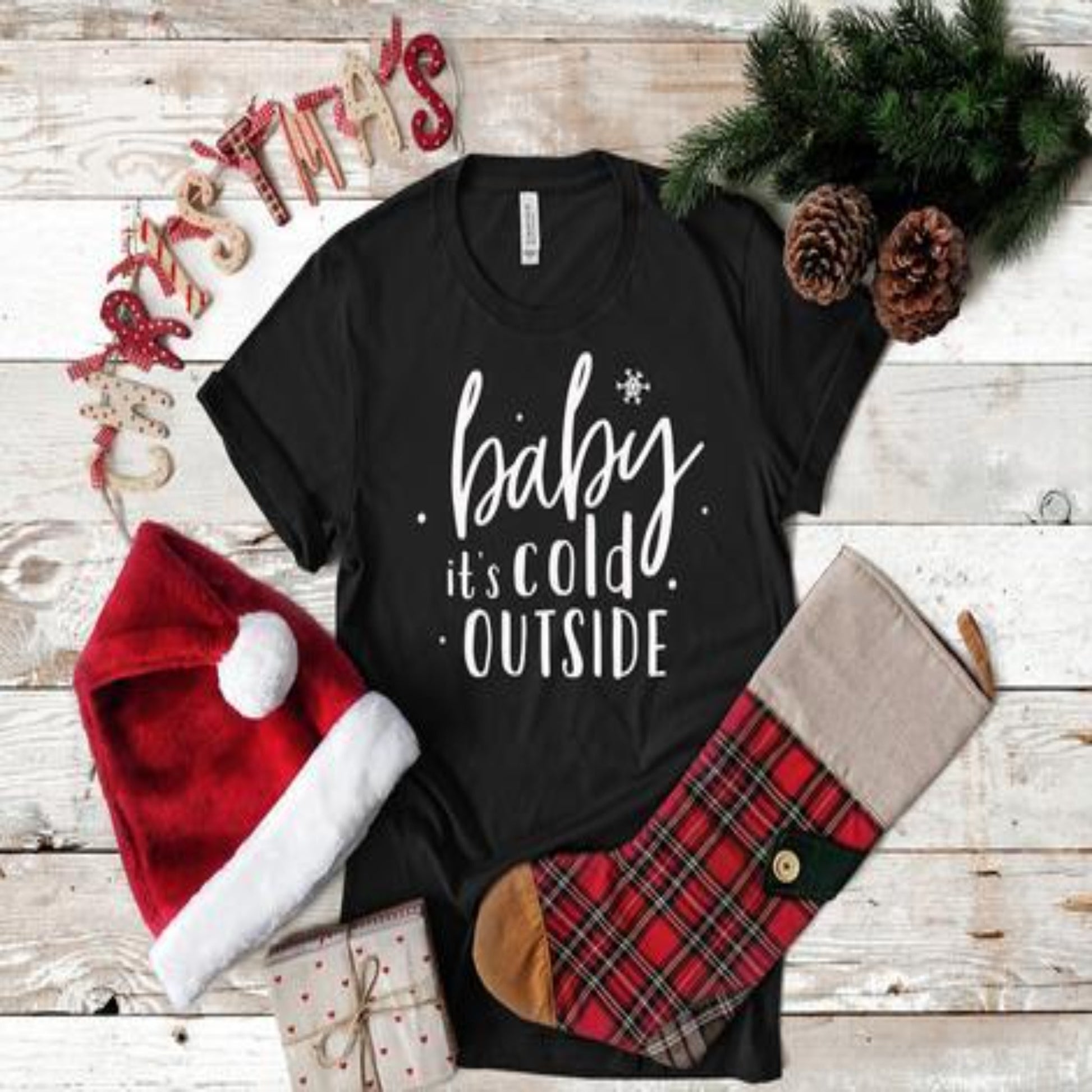 baby_its_cold_outside_shirt black tee Christmas shirt holiday wear