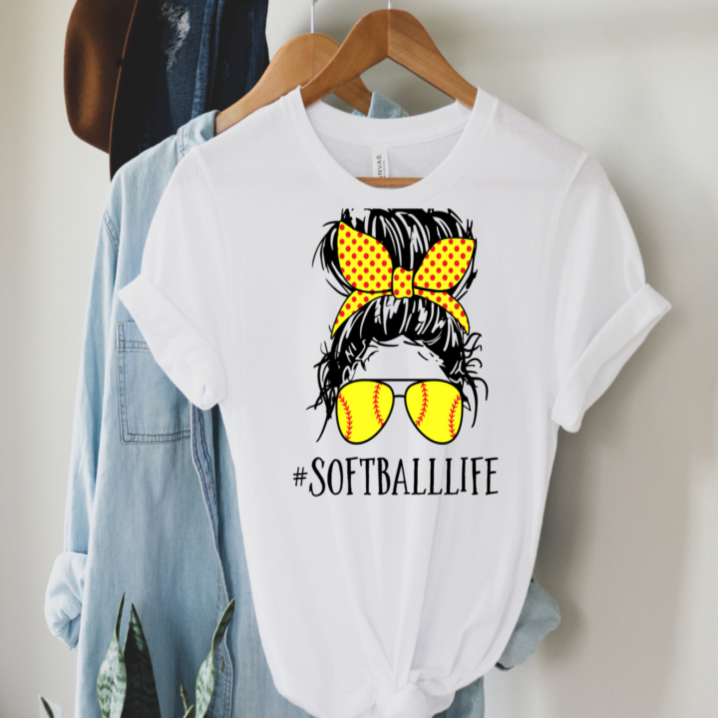 softball_mom_messy_bun specialty screen tee softball_life shirt casual tshirt everyday wear