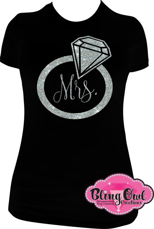 bride wedding wedding_ring mrs. vinyl design shirt 