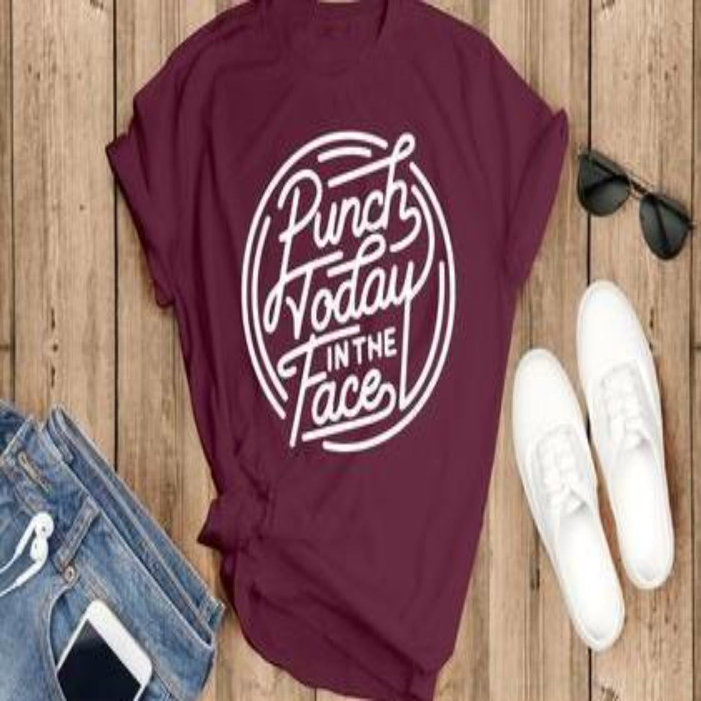 punch_today_in_the_face specialty tee casual wear comfortable tshirt